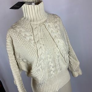 Zara Cream Cable Knit Sweater